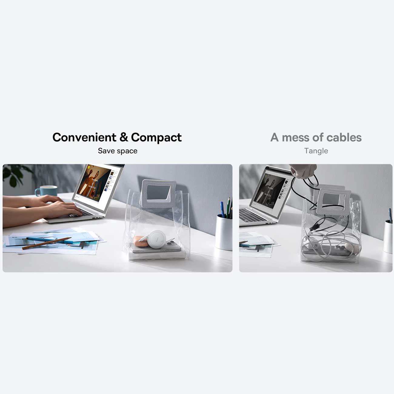 کابل شارژ دوسر تایپ سی جمعشونده 60 وات یک متری بیسوس P10364500111 CB000088