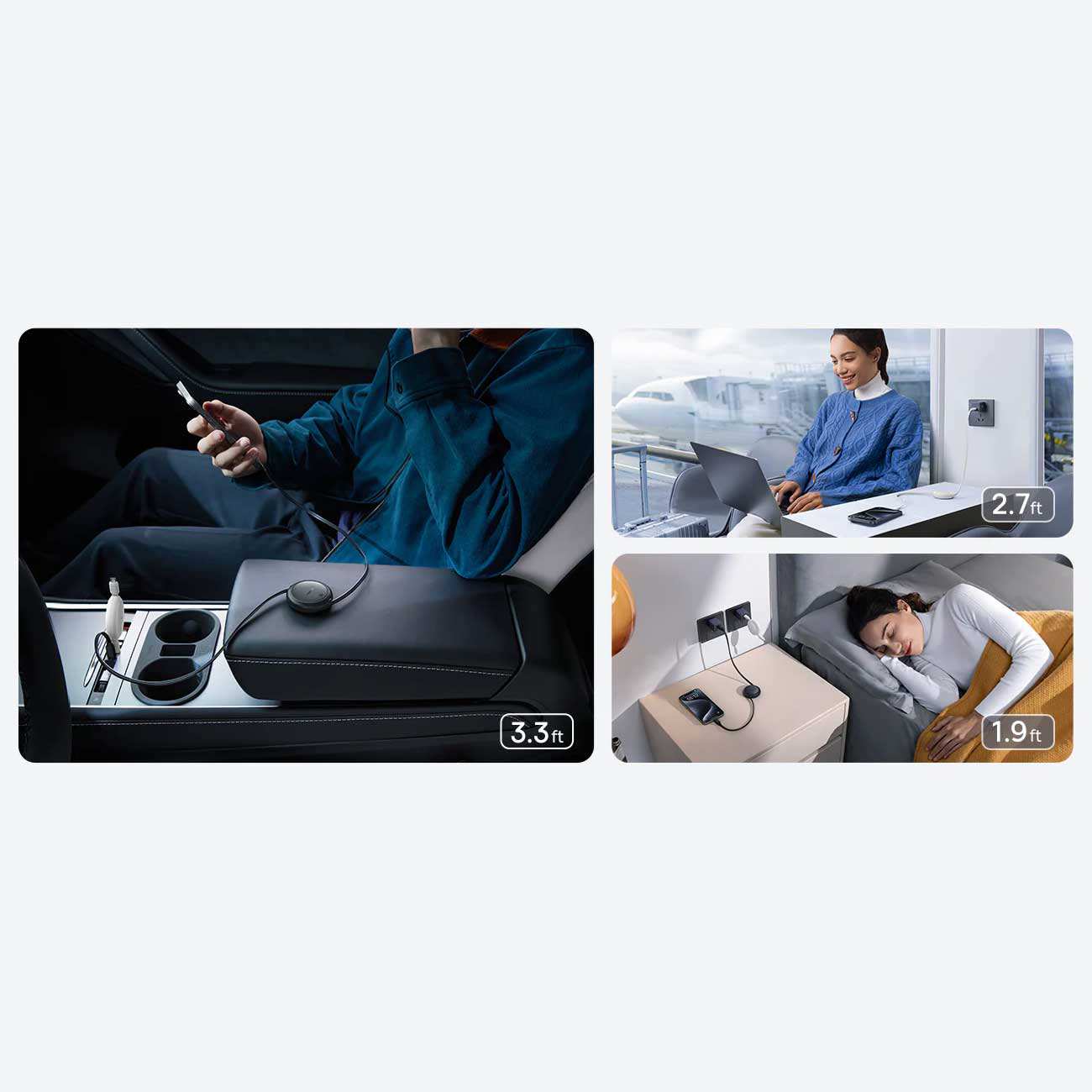 کابل شارژ دوسر تایپ سی جمعشونده 60 وات یک متری بیسوس P10364500111 CB000088