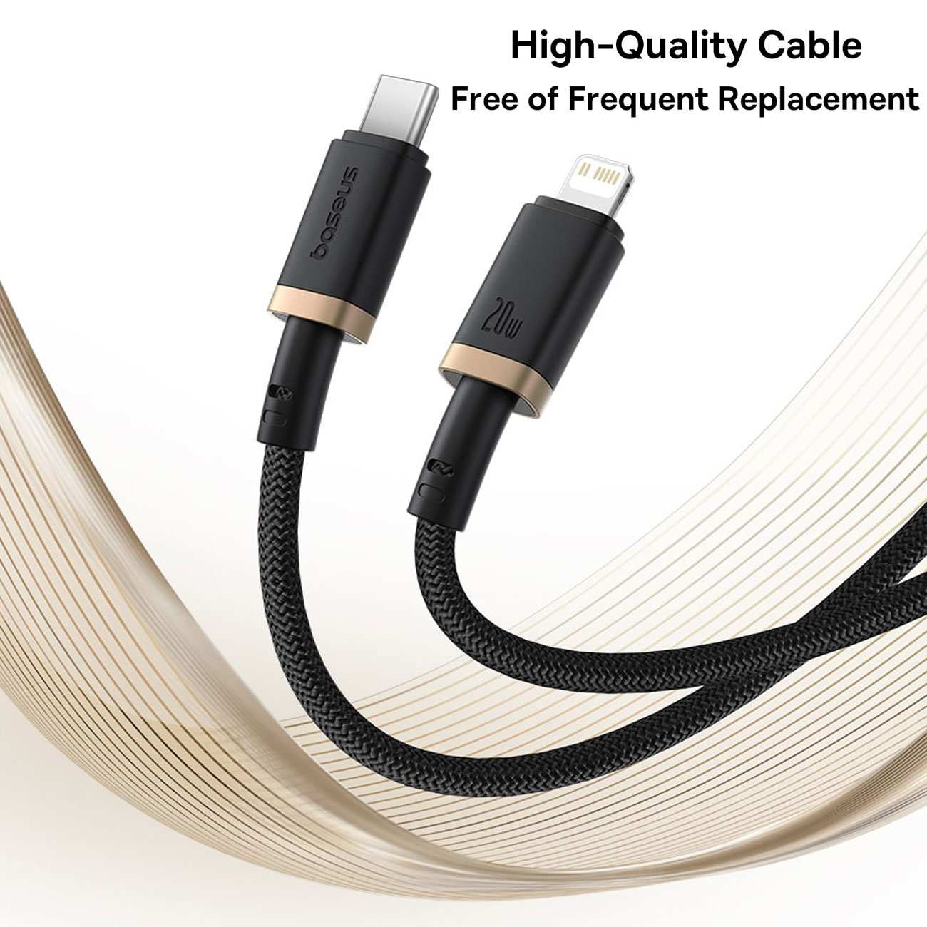 کابل شارژ سریع تایپ سی به لایتنینگ 20 وات یک متری بیسوس CB000123