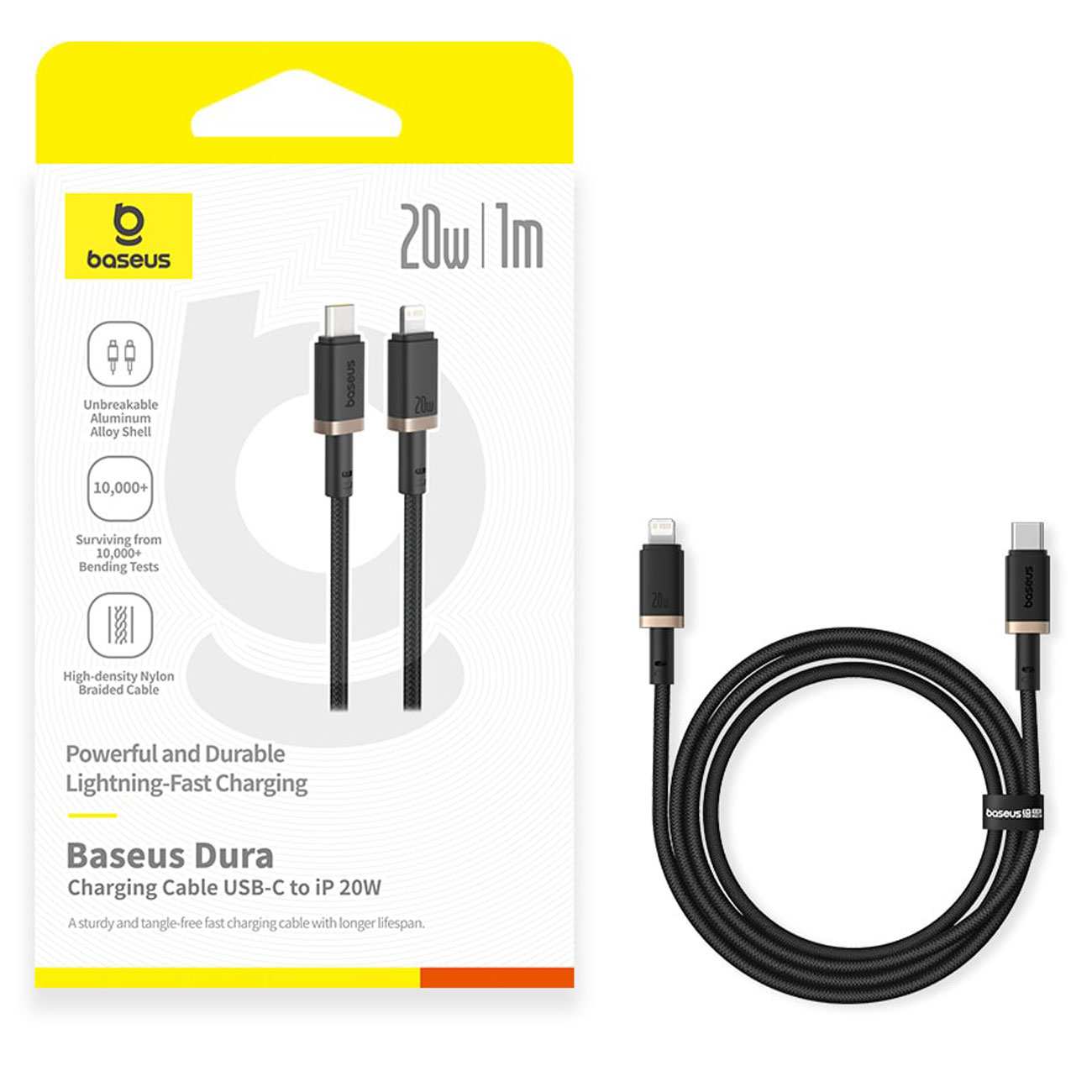 کابل شارژ سریع تایپ سی به لایتنینگ 20 وات یک متری بیسوس CB000123