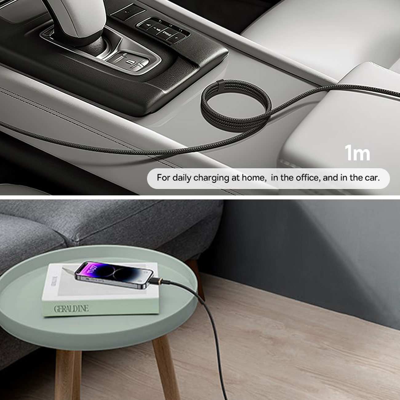 کابل شارژ سریع تایپ سی به لایتنینگ 20 وات یک متری بیسوس CB000123