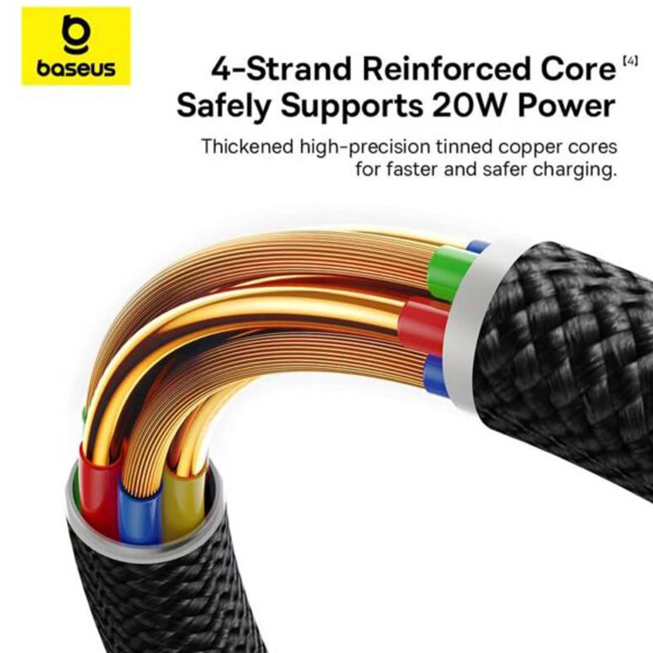 کابل شارژ سریع تایپ سی به لایتنینگ 20 وات یک متری بیسوس CB000123