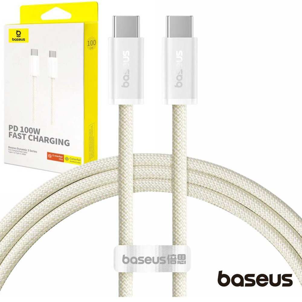 کابل دوسر تایپ سی 100 وات 5 آمپر یک متری بیسوس CB00076