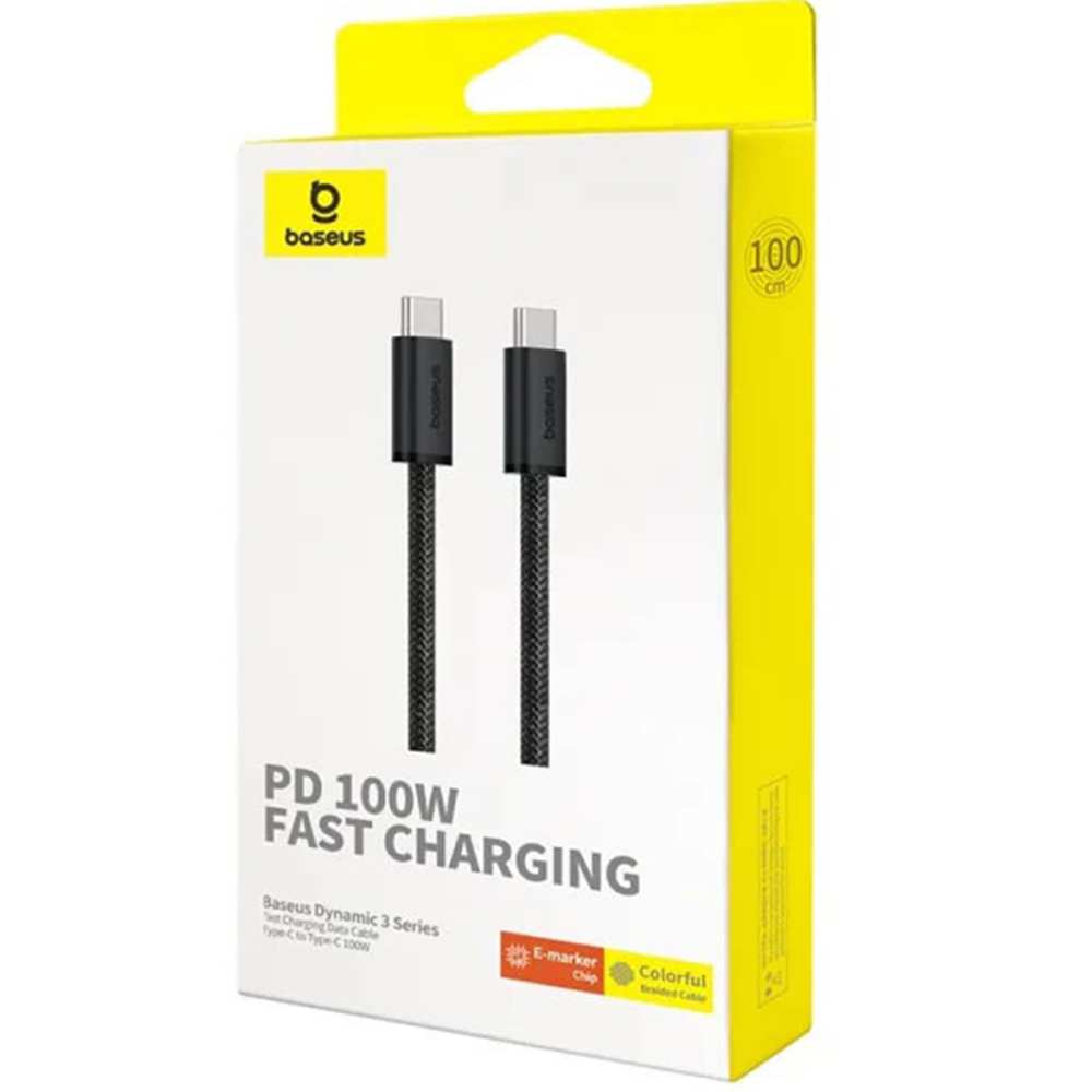 کابل دوسر تایپ سی 100 وات 5 آمپر یک متری بیسوس CB00076