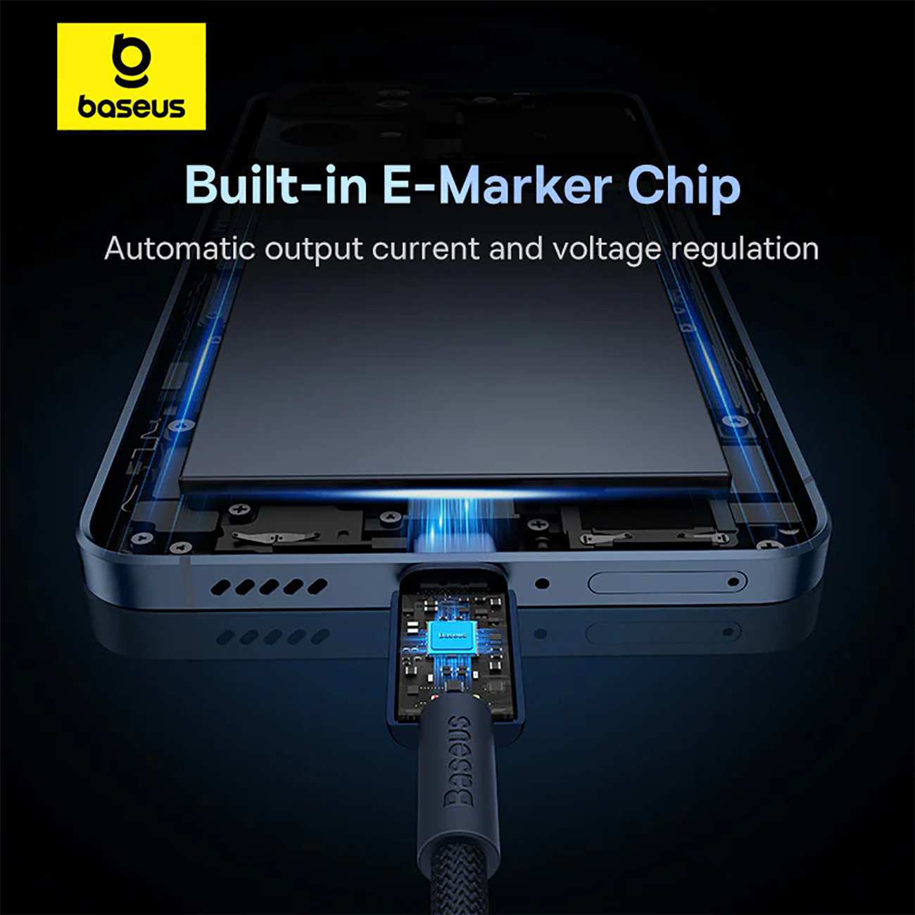 کابل دو سر تایپ سی فست شارژ 100 وات 5 آمپر یک متری بیسوس P10319800321-03