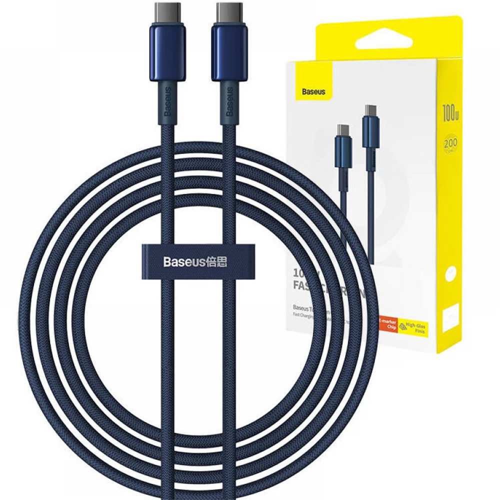 کابل دوسر تایپ سی 100 وات 5 آمپر دو متری بیسوس P10319800321