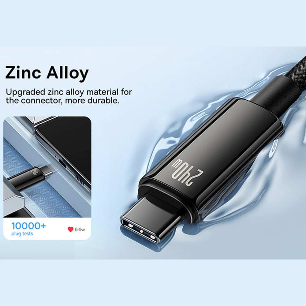 کابل تایپ سی به تایپ سی 240 وات یک متری بیسوس CB000038