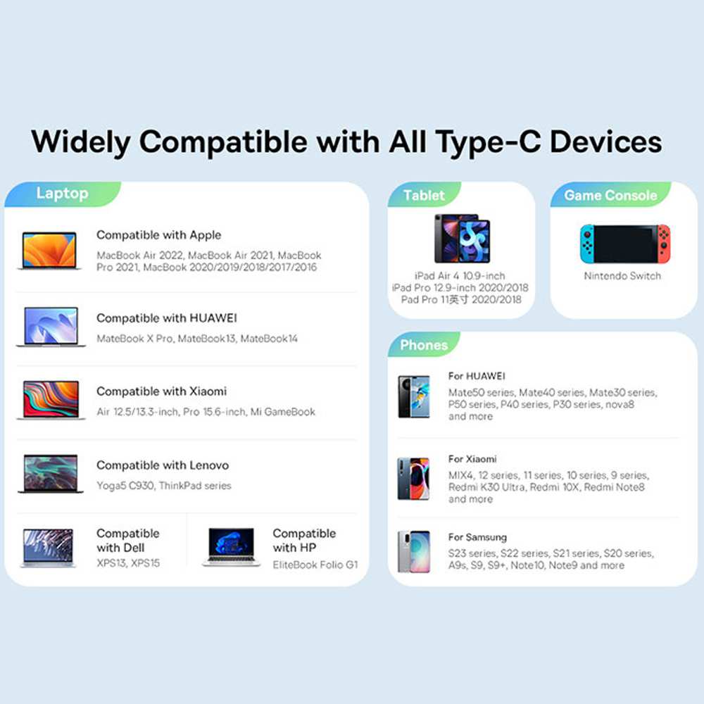 کابل تایپ سی به تایپ سی 240 وات یک متری بیسوس CB000038