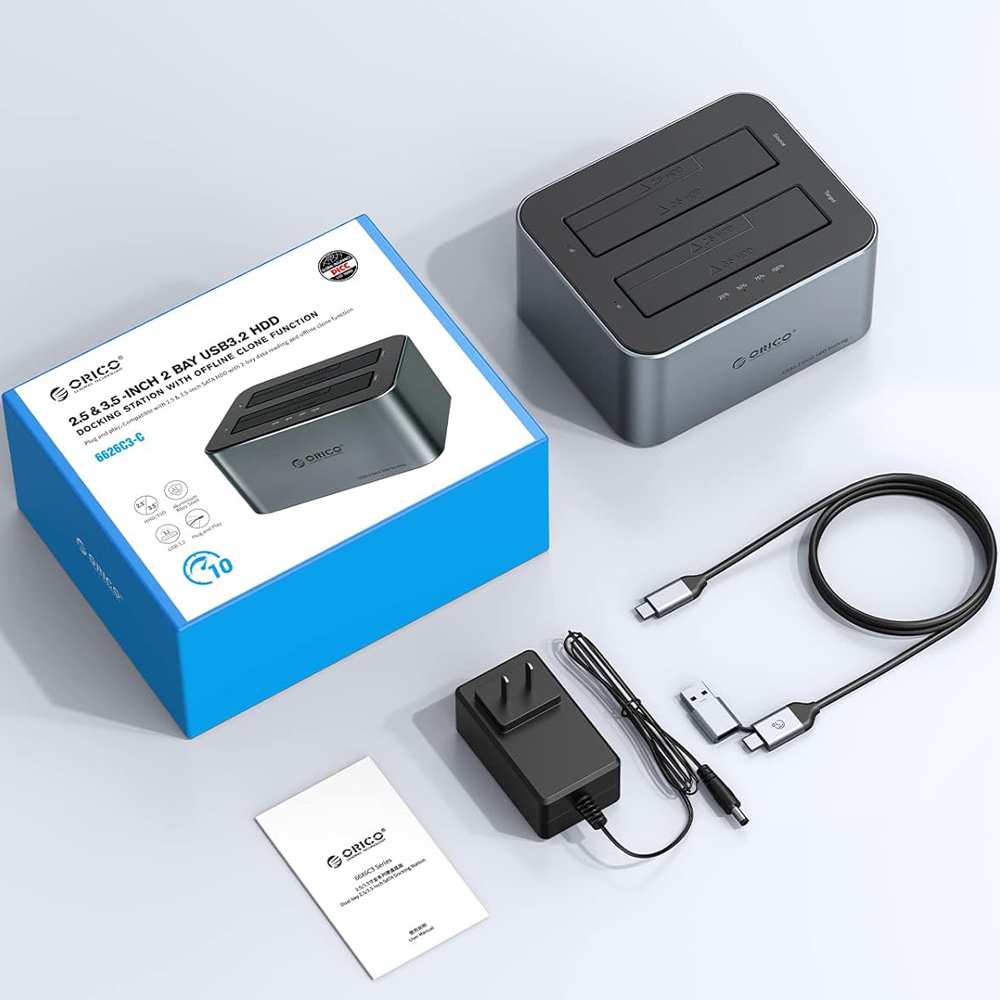 باکس هارد 2.5 اینچ و 3.5 اینچ 2 سینی Type-C اوریکو 6626C3-C