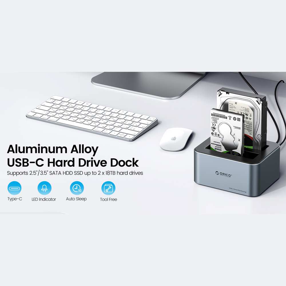 باکس هارد 2.5 اینچ و 3.5 اینچ 2 سینی Type-C اوریکو 6626C3-C