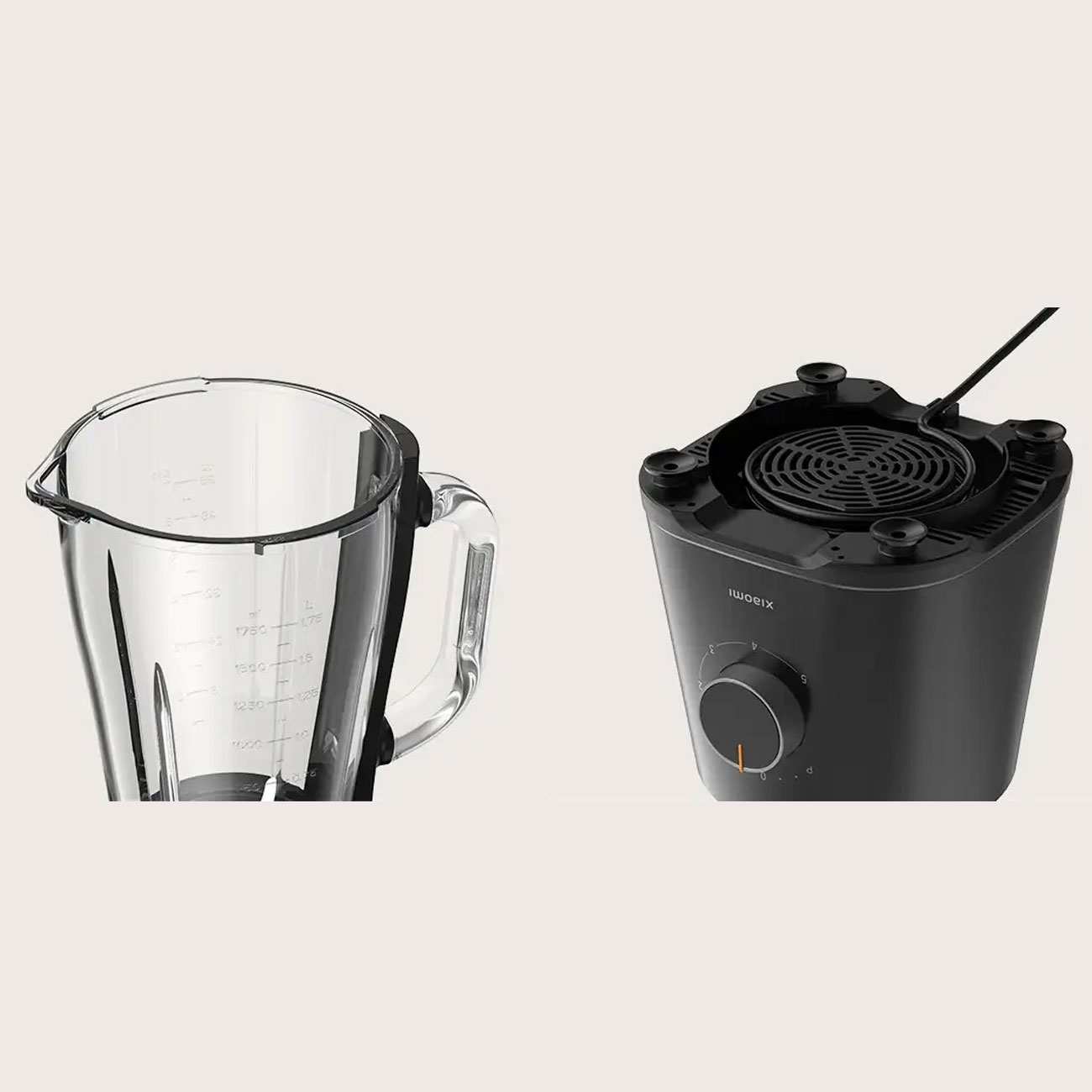 مخلوط کن شش تیغه 1.75 لیتری 600 وات شیائومی MLLJ001CM-1A