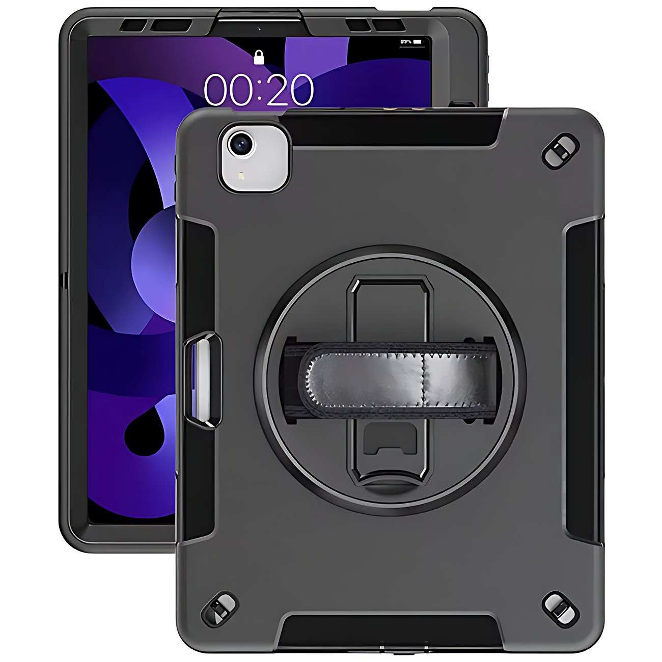 کاور محافظ آیپد ایر 10.9 اینچ (نسل 4 و 5)، آیپد پرو 11 اینچ (نسل 2، 3 و 4)، آیپد ایر 11 اینچ M2/M3 کوتسی iP-037 با پایه نگهدارنده چرخشی و بند دستی