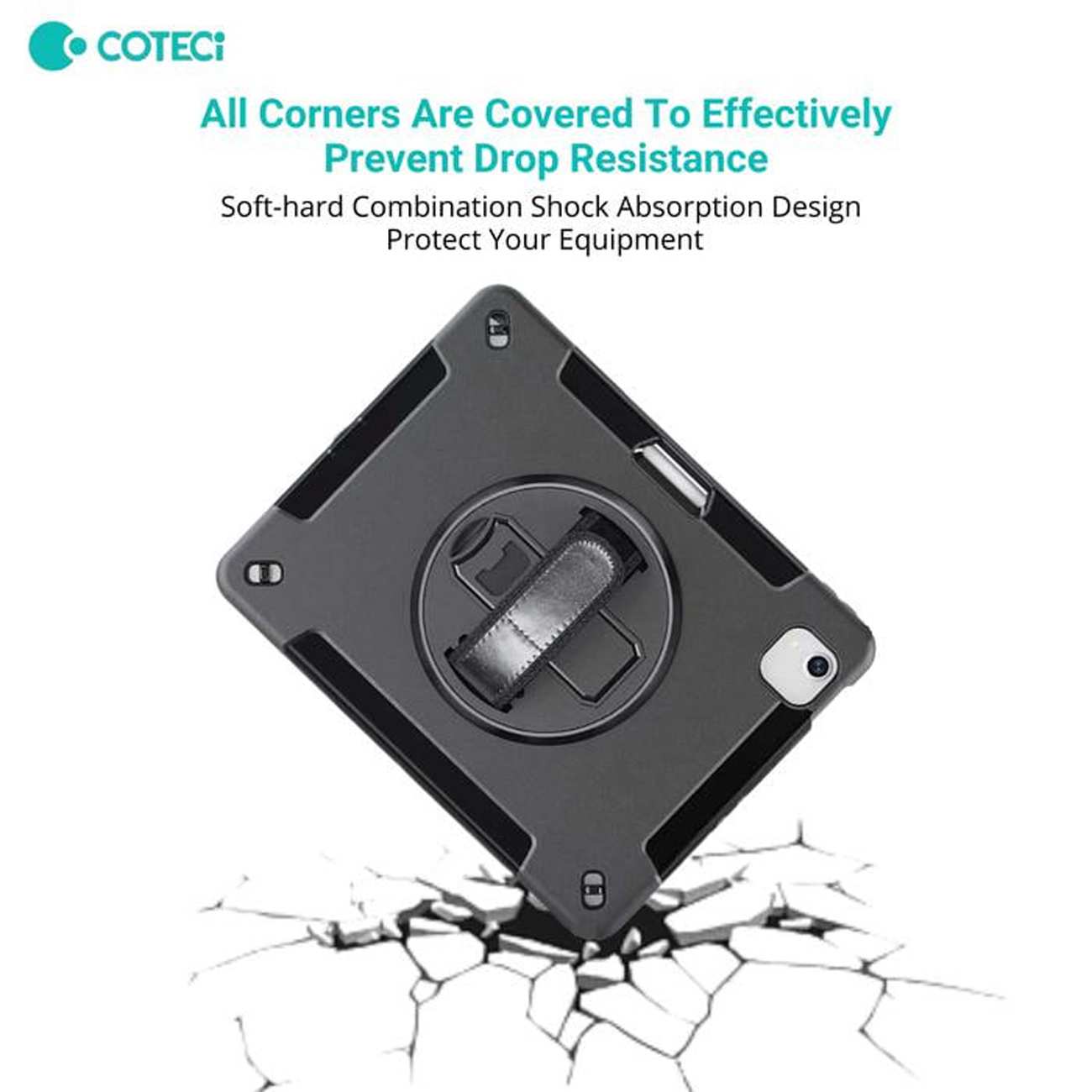 کاور آیپد آیپد 7-9 (10.2)، آیپد ایر 3 (10.5)، آیپد پرو (10.5) کوتسی IP-036 با پایه نگهدارنده چرخشی و بند دستی