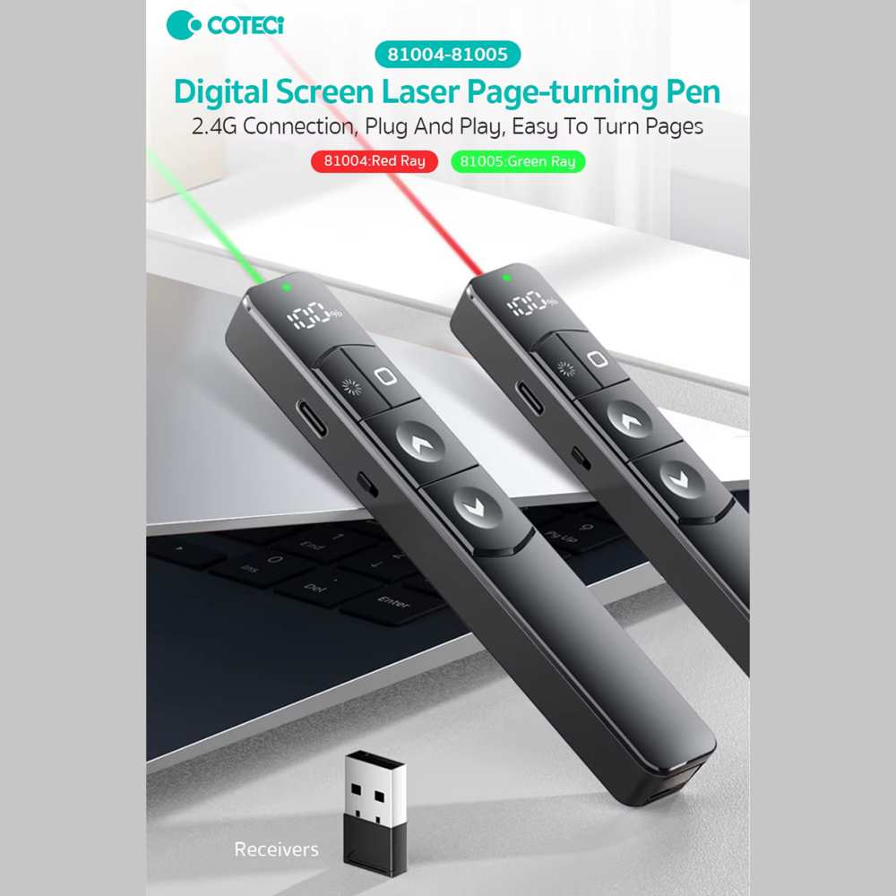 قلم پاورپوینت بیسیم کوتسی 81005 با نور سبز