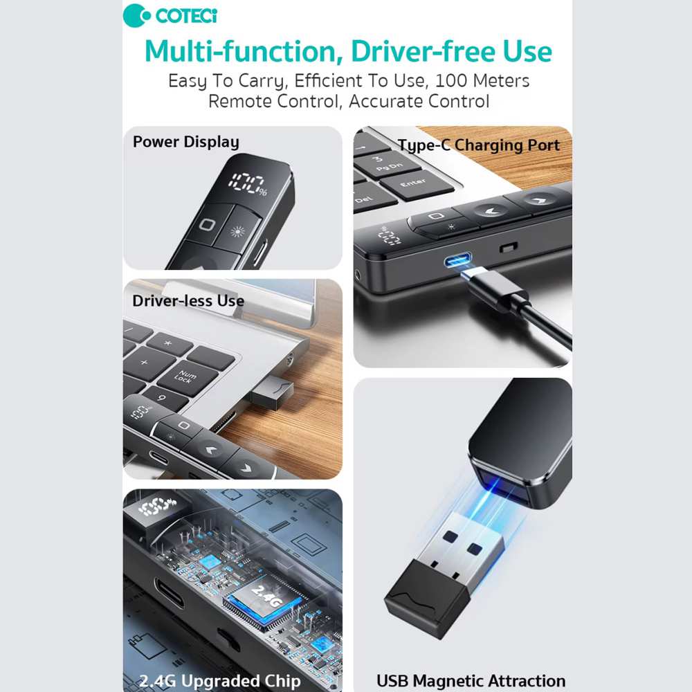 قلم پاورپوینت بیسیم کوتسی 81005 با نور سبز