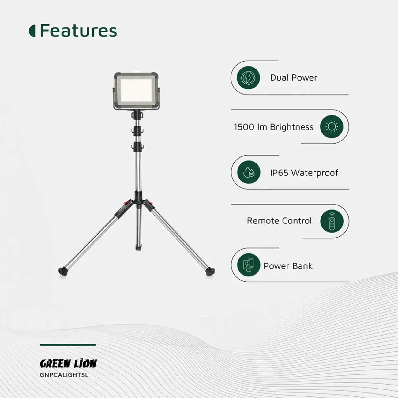 چراغ کمپینگ خورشیدی گرین لاین GNPCALIGHTSL / GCL-25 همراه ریموت کنترل