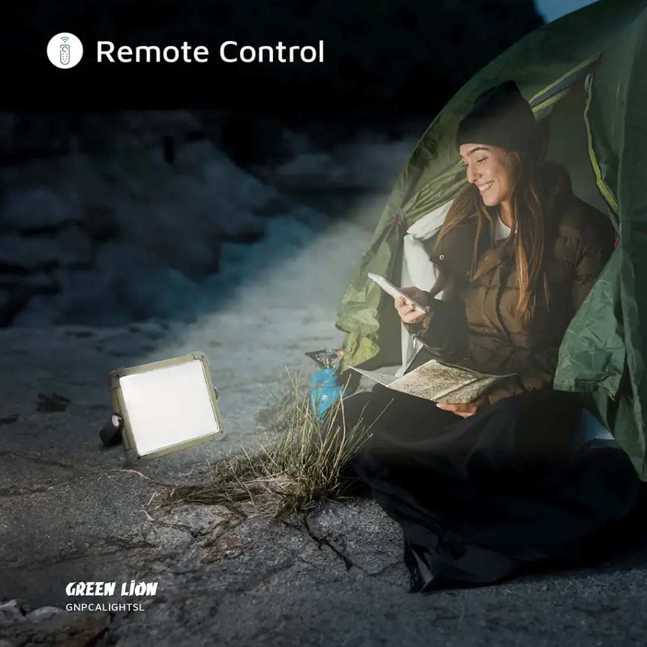 چراغ کمپینگ خورشیدی گرین لاین GNPCALIGHTSL / GCL-25 همراه ریموت کنترل