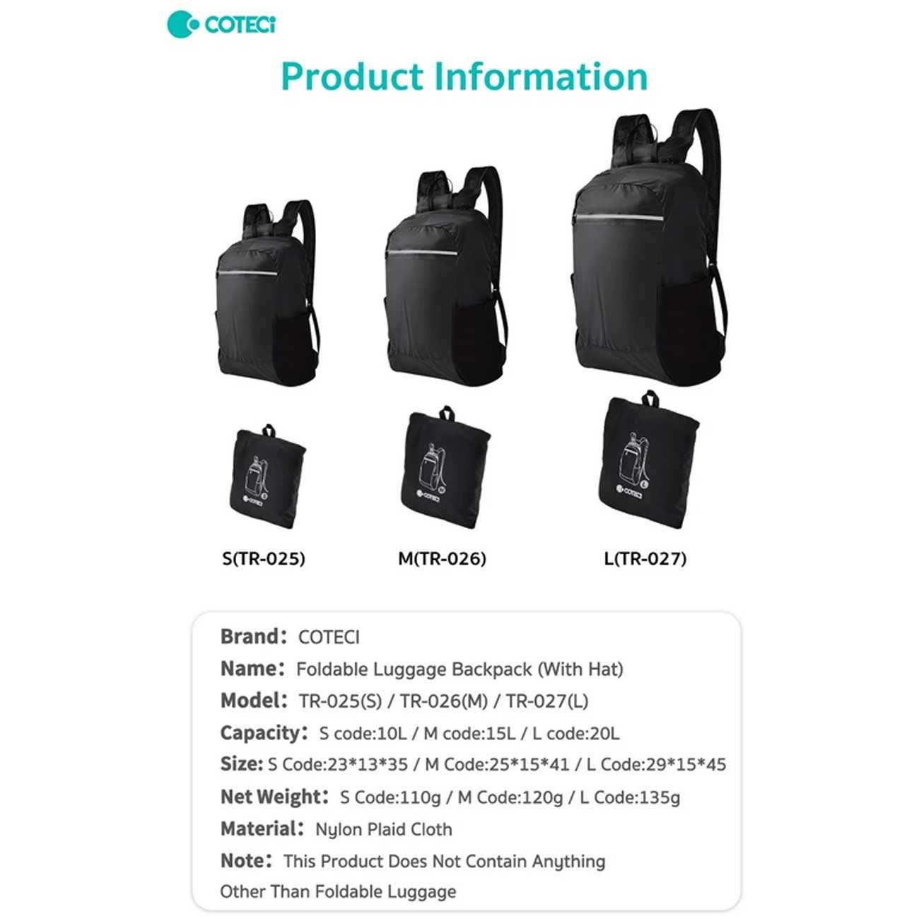 کوله پشتی کوهنوردی ضدآب 15 لیتری تاشو کوتسی TR-026