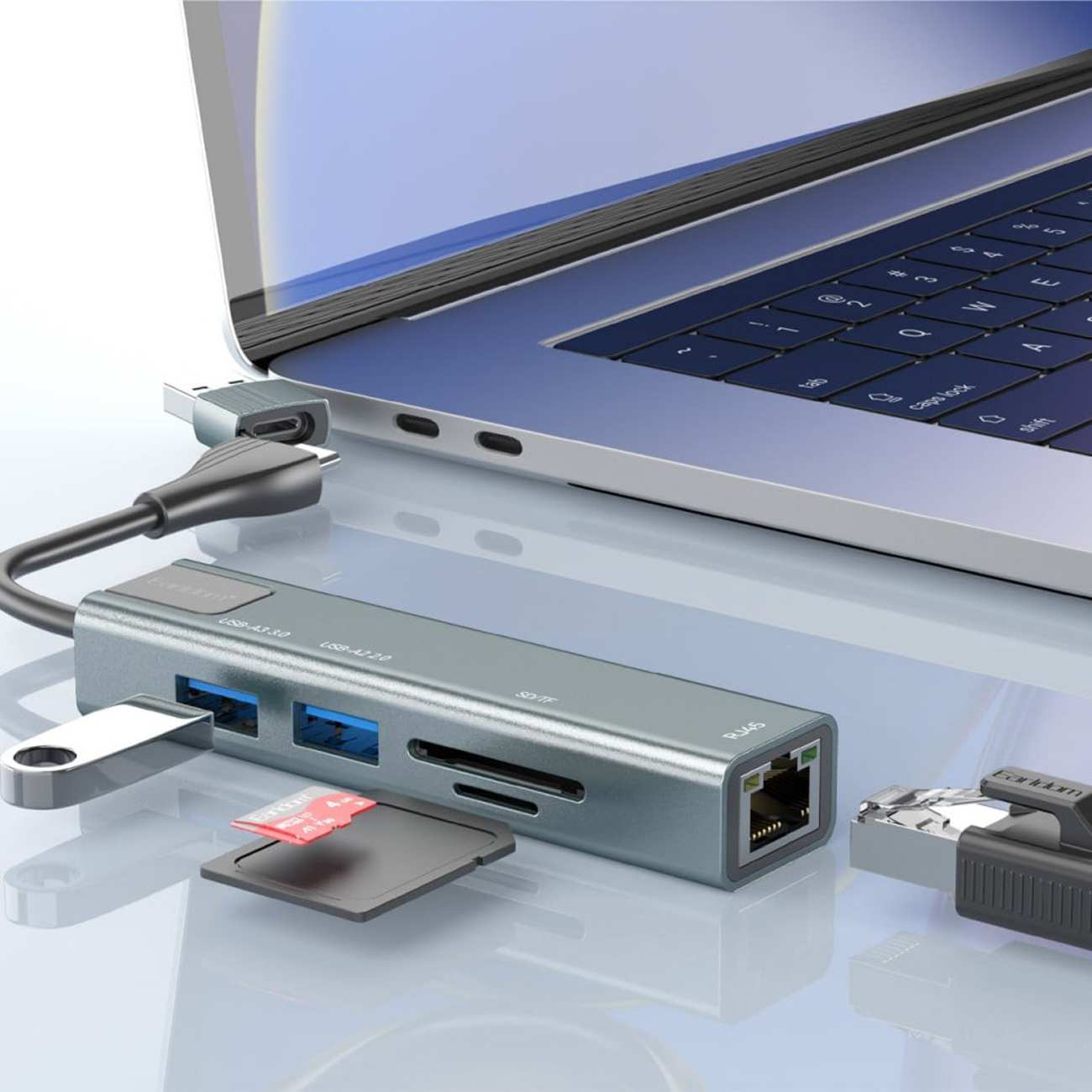 هاب USB و تایپ سی 5 پورت ارلدام ET-HUB24