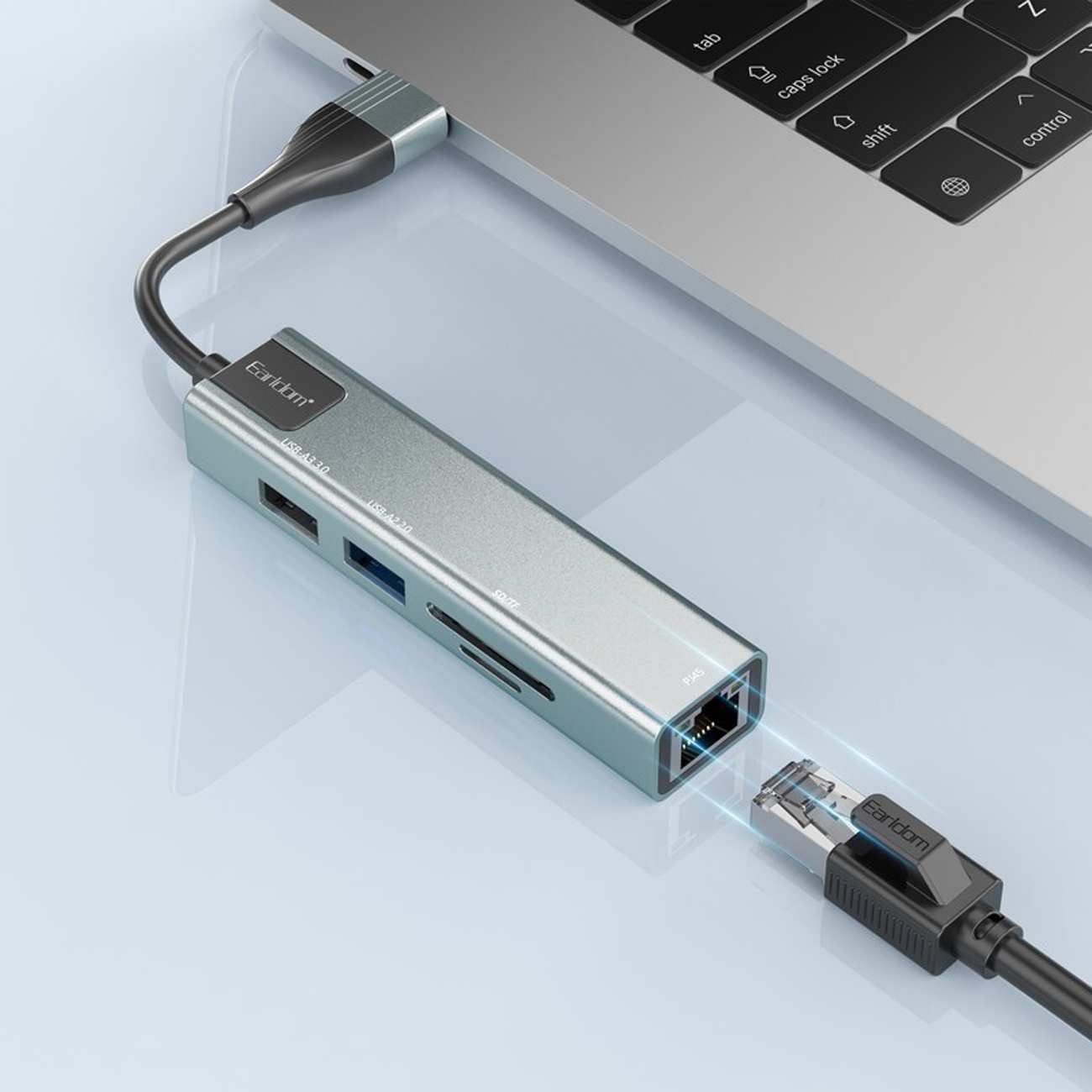 هاب USB و تایپ سی 5 پورت ارلدام ET-HUB24