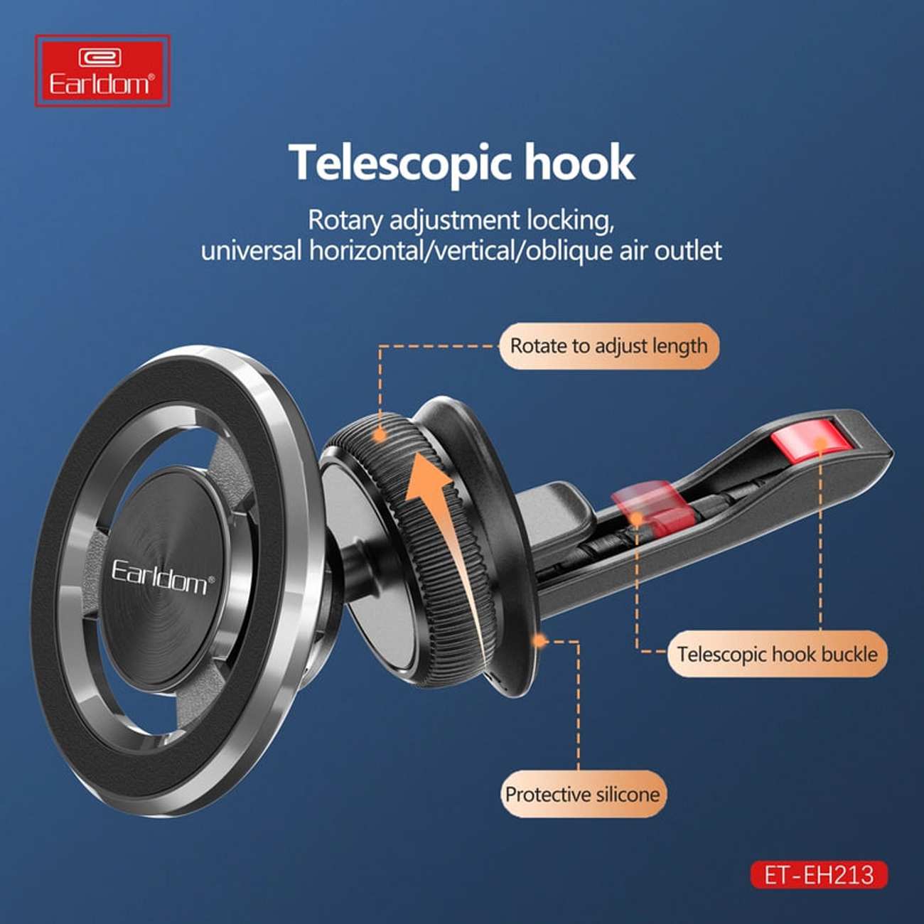 هولدر مگنتی گوشی موبایل دریچه کولر خودرو ارلدام EH-213