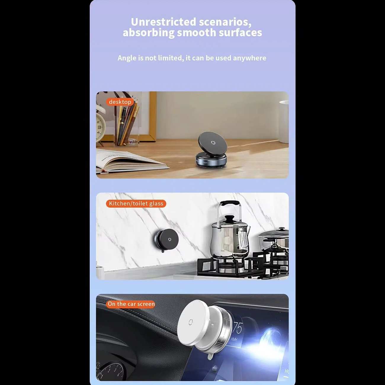 هولدر موبایل مگنتی وکیومی خودرو چند منظوره گوجی G2 با چرخش 360 درجه