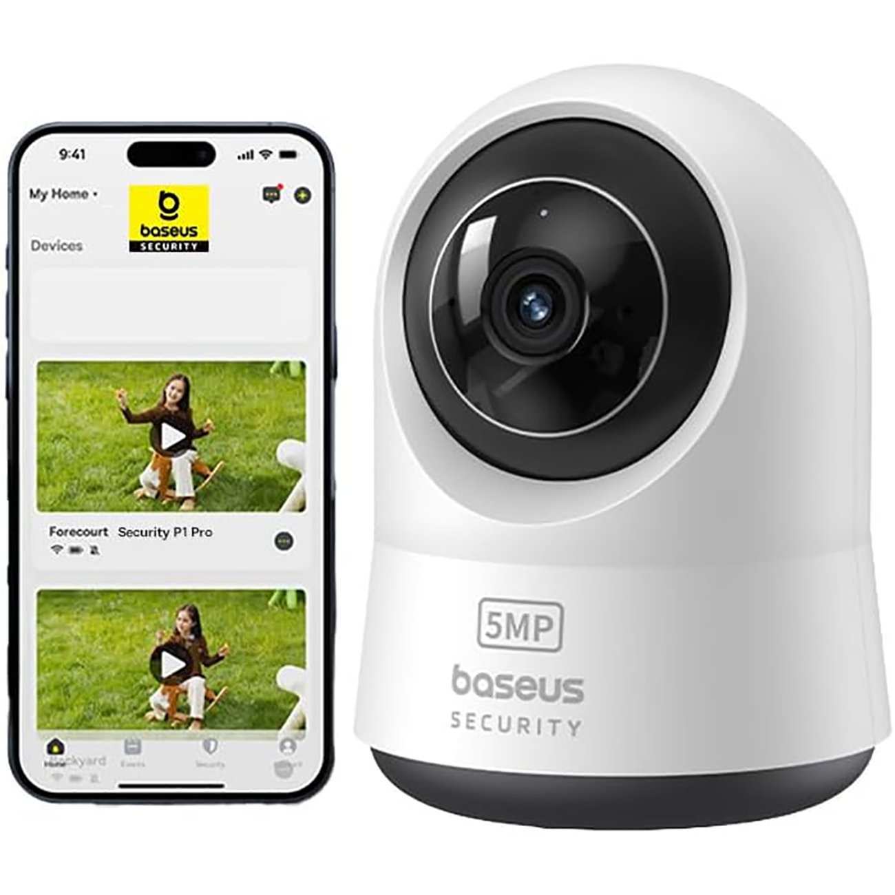 دوربین نظارتی هوشمند 3K بیسوس P1 Pro با چرخش 360 رجه