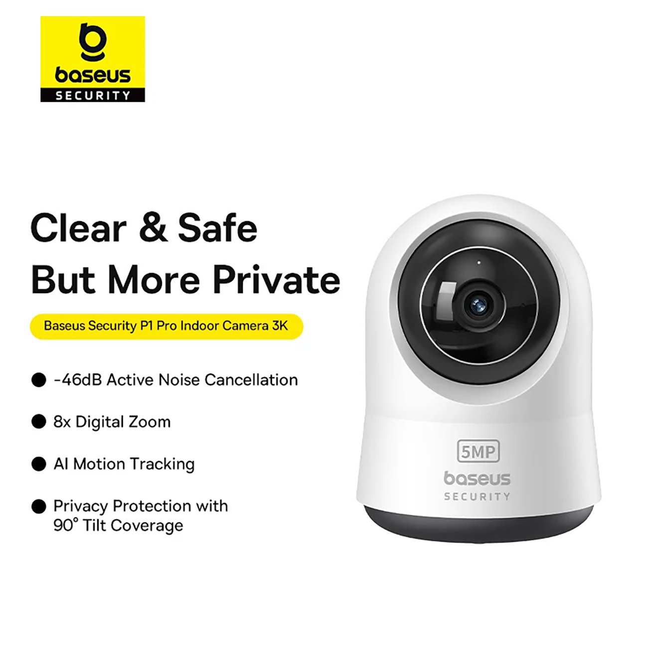 دوربین نظارتی هوشمند 3K بیسوس P1 Pro با چرخش 360 رجه