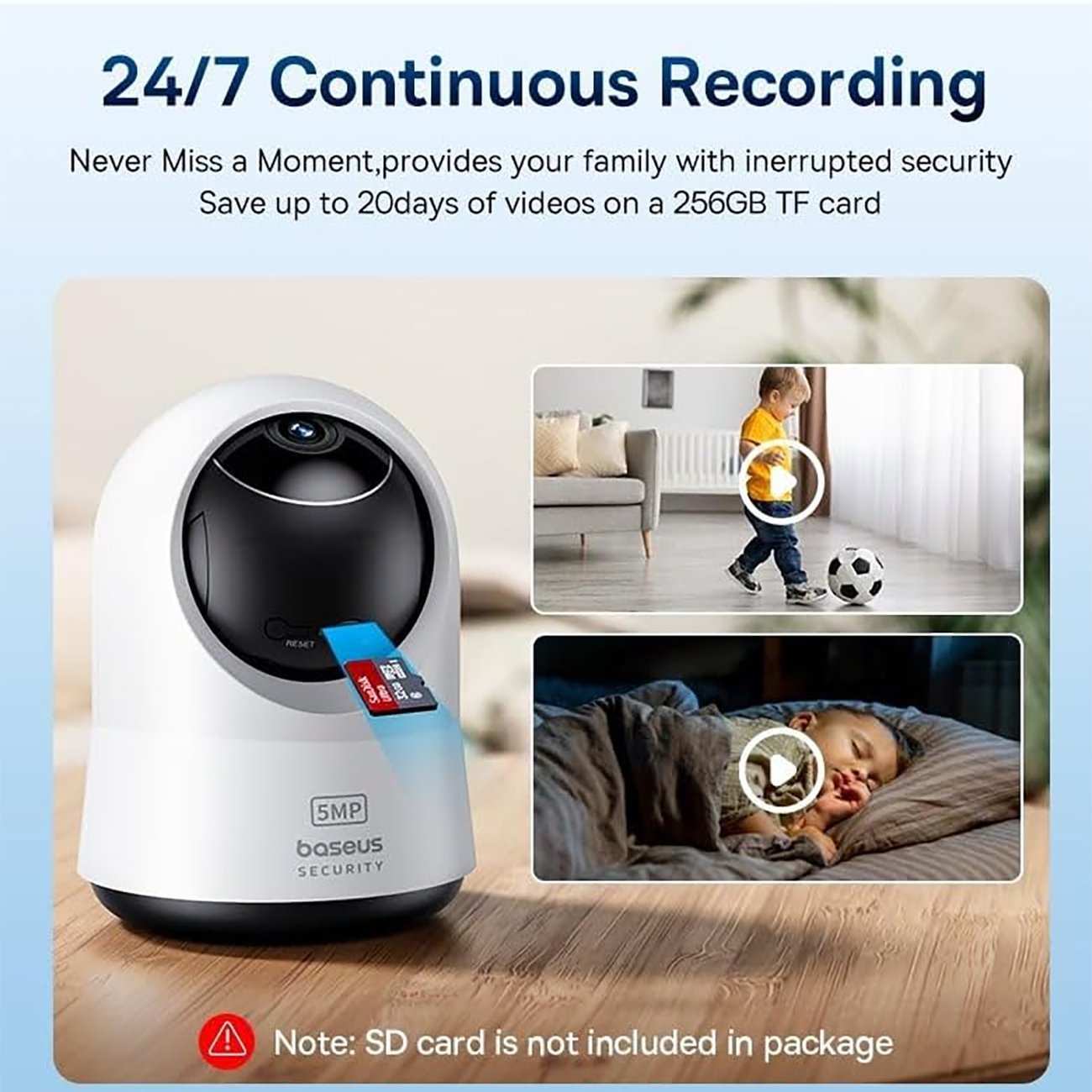 دوربین نظارتی هوشمند 3K بیسوس P1 Pro با چرخش 360 رجه