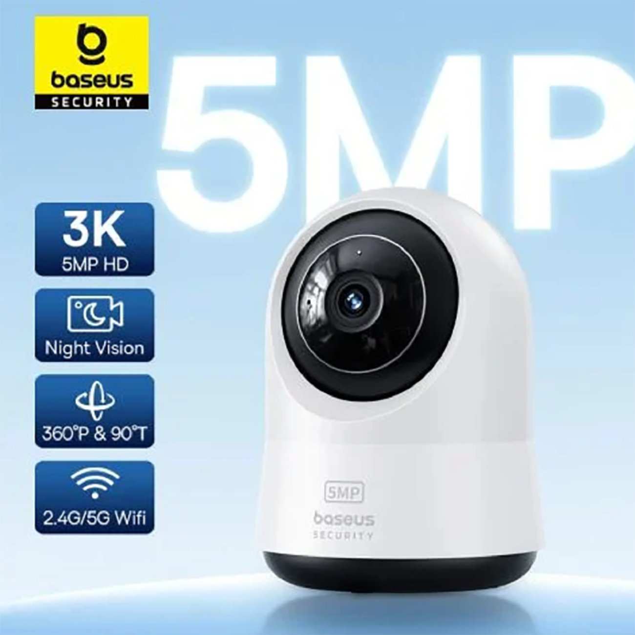 دوربین نظارتی هوشمند 3K بیسوس P1 Pro با چرخش 360 رجه