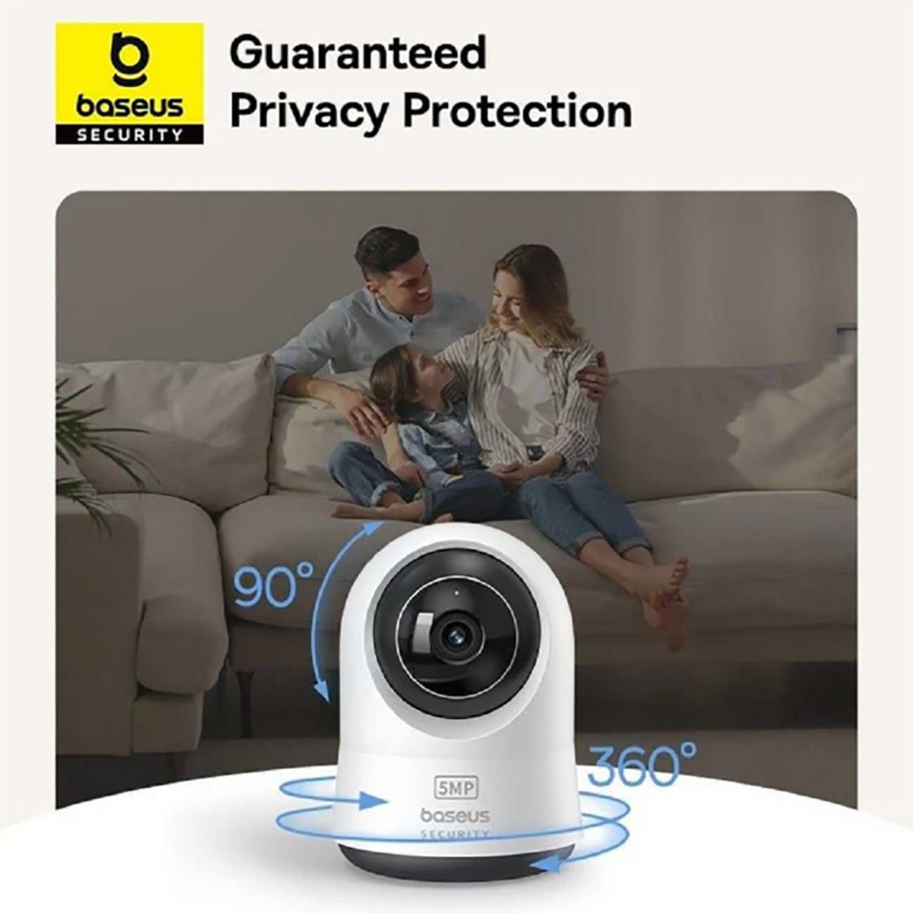 دوربین نظارتی هوشمند 3K بیسوس P1 Pro با چرخش 360 رجه