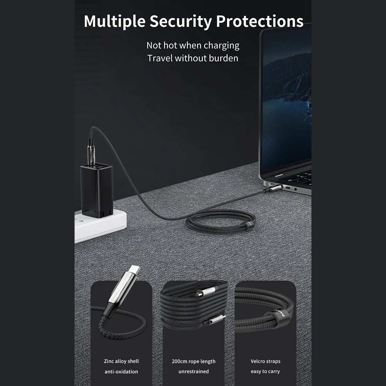 کابل شارژ سریع تایپ سی به تایپ سی 2 متری 240 وات مومکس MS12CC