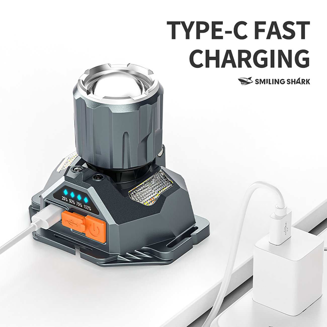 هدلایت 3000 میلی آمپر ساعت اسمایلینگ شارک TD0204 با روشنایی فوق العاده 6000 لومن