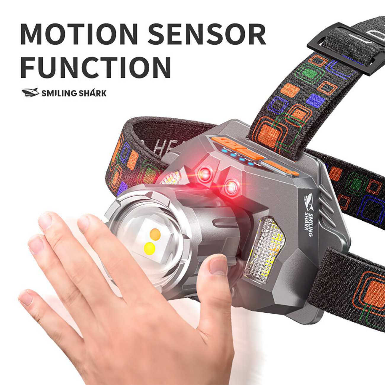 هدلایت 3000 میلی آمپر ساعت اسمایلینگ شارک TD0204 با روشنایی فوق العاده 6000 لومن