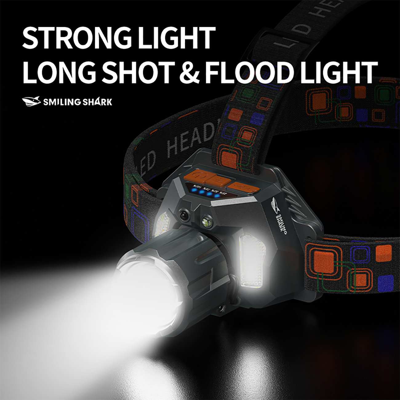 هدلایت 3000 میلی آمپر ساعت اسمایلینگ شارک TD0204 با روشنایی فوق العاده 6000 لومن