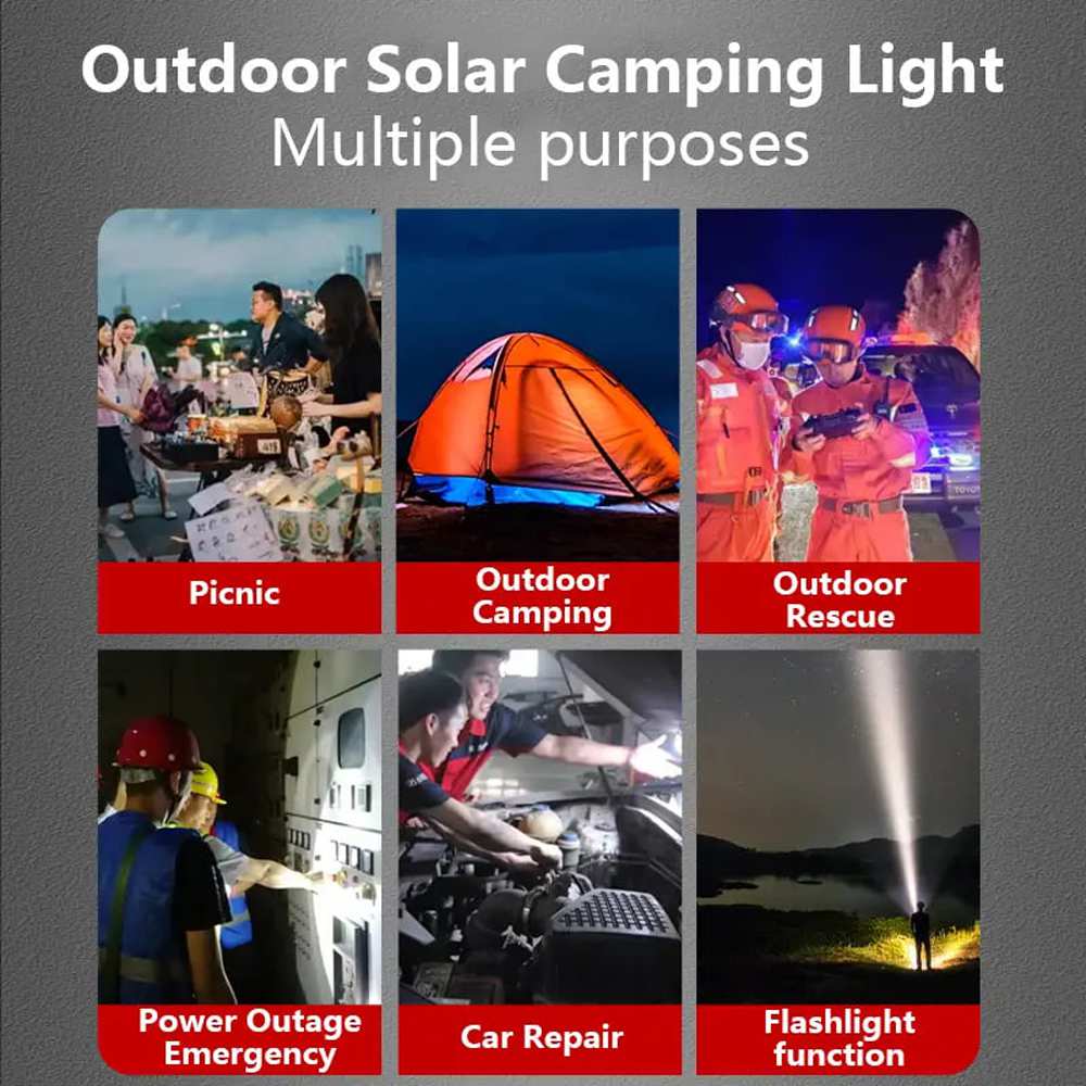 چراغ شارژی خورشیدی کمپینگ اسمایلینگ شارک LY4010A