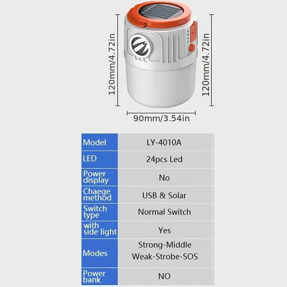 چراغ شارژی خورشیدی کمپینگ اسمایلینگ شارک LY4010A