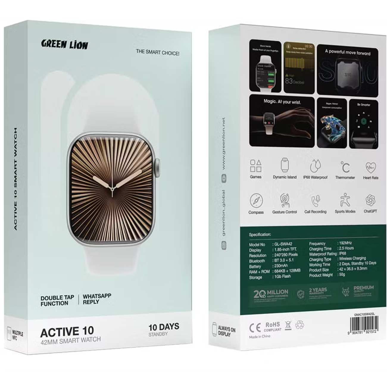 ساعت هوشمند اکتیو سری 10 گرین Green Lion GNAC10SW GL-SWA