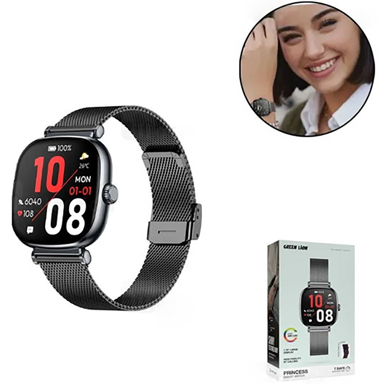 ساعت هوشمند ضدآب پرنسس گرین لاین GNPRISWGBK