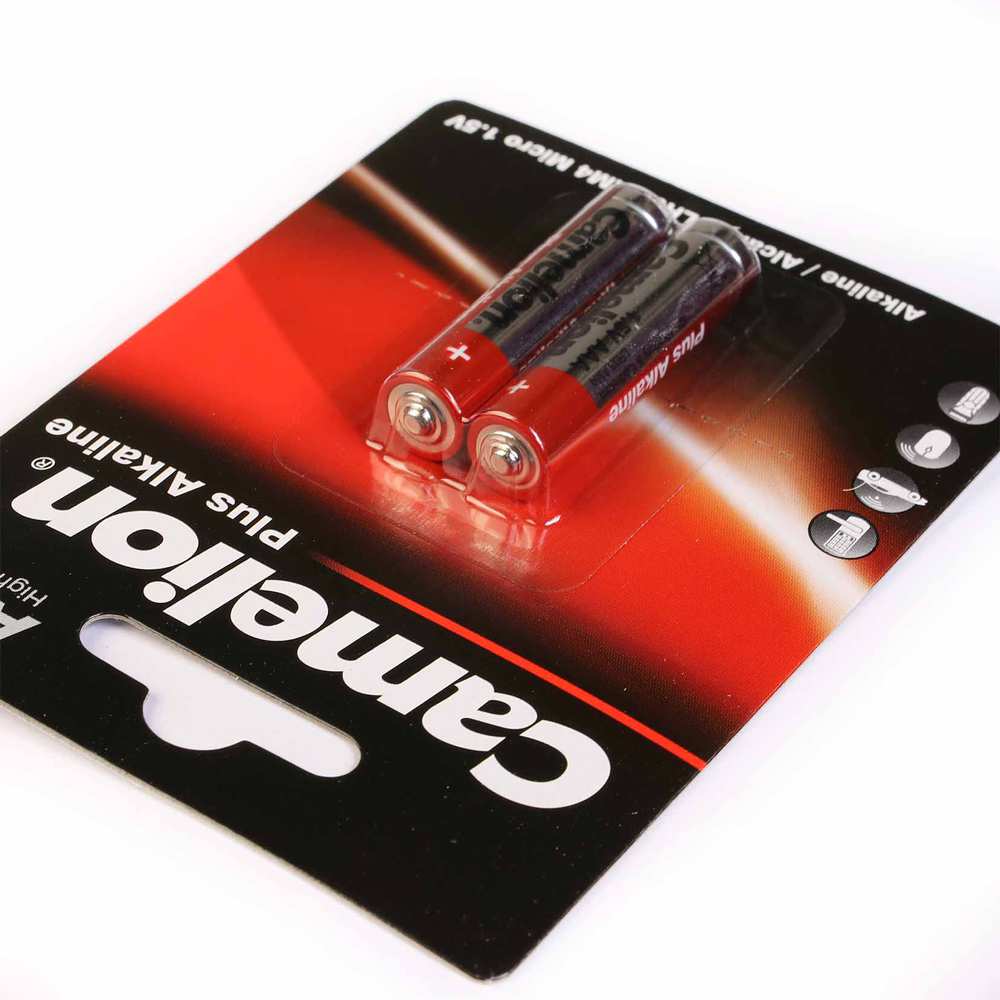 باتری نیم قلمی کارتی آلکالاین پلاس کملیون LR03-BP2 (2 عددی)