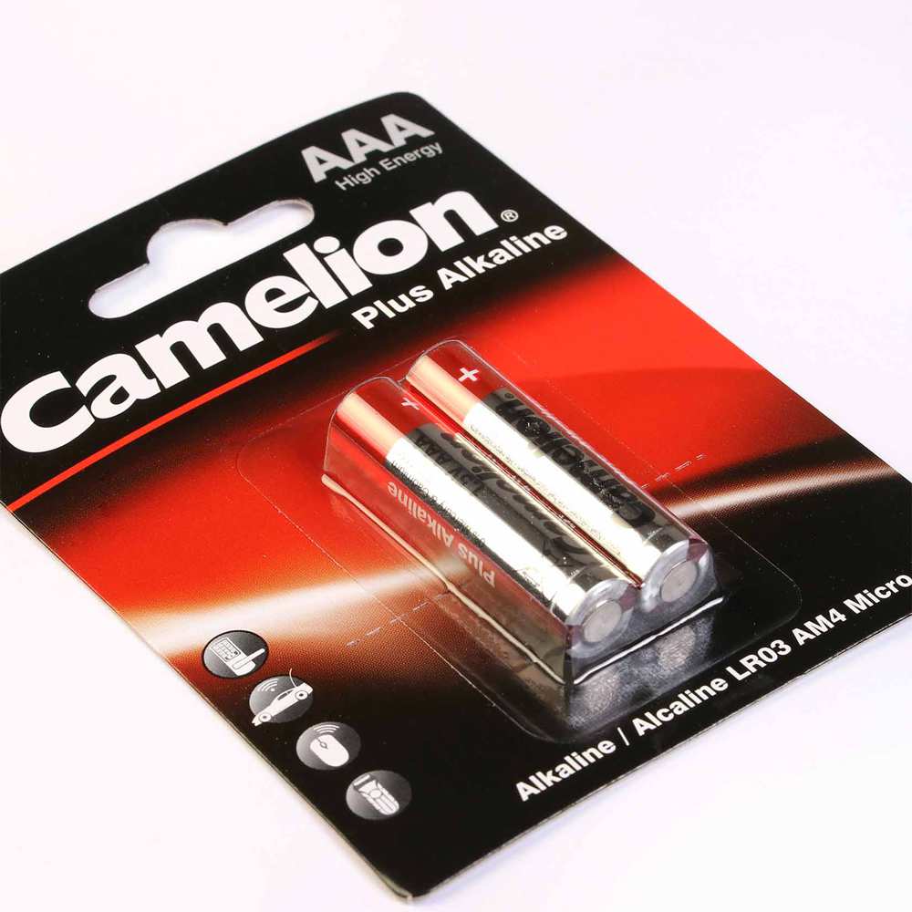 باتری نیم قلمی کارتی آلکالاین پلاس کملیون LR03-BP2 (2 عددی)