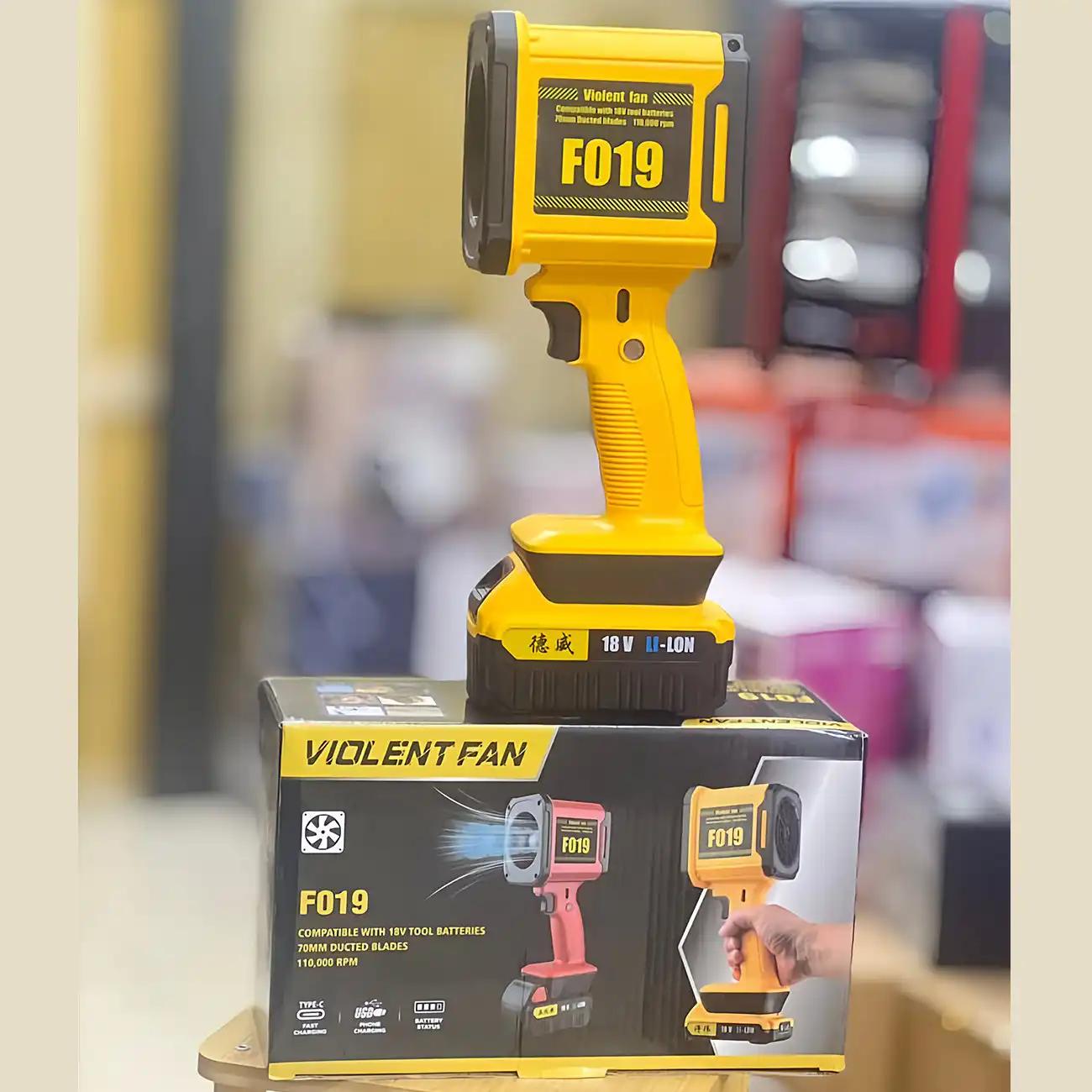 جت فن دمنده باد قوی 1000 وات شارژی قابل حمل وایولنت فن F019