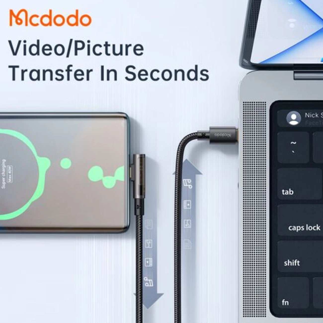 کابل شارژ تایپ سی به تایپ سی 100 واتی مک دودو CA-3400