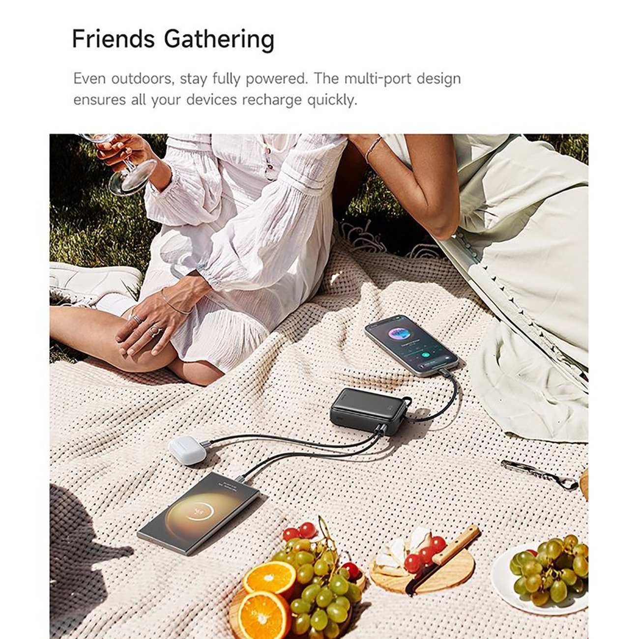 پاوربانک 20000 یواسبی و تایپسی 65 وات مک دودو MC-6370 با کابل متصل