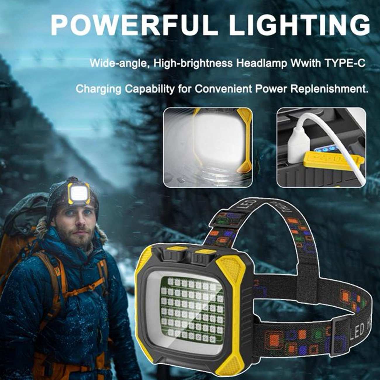 چراغ پیشانی شارژی 3000 میلی آمپر ساعت اسمایلینگ شارک TD0183