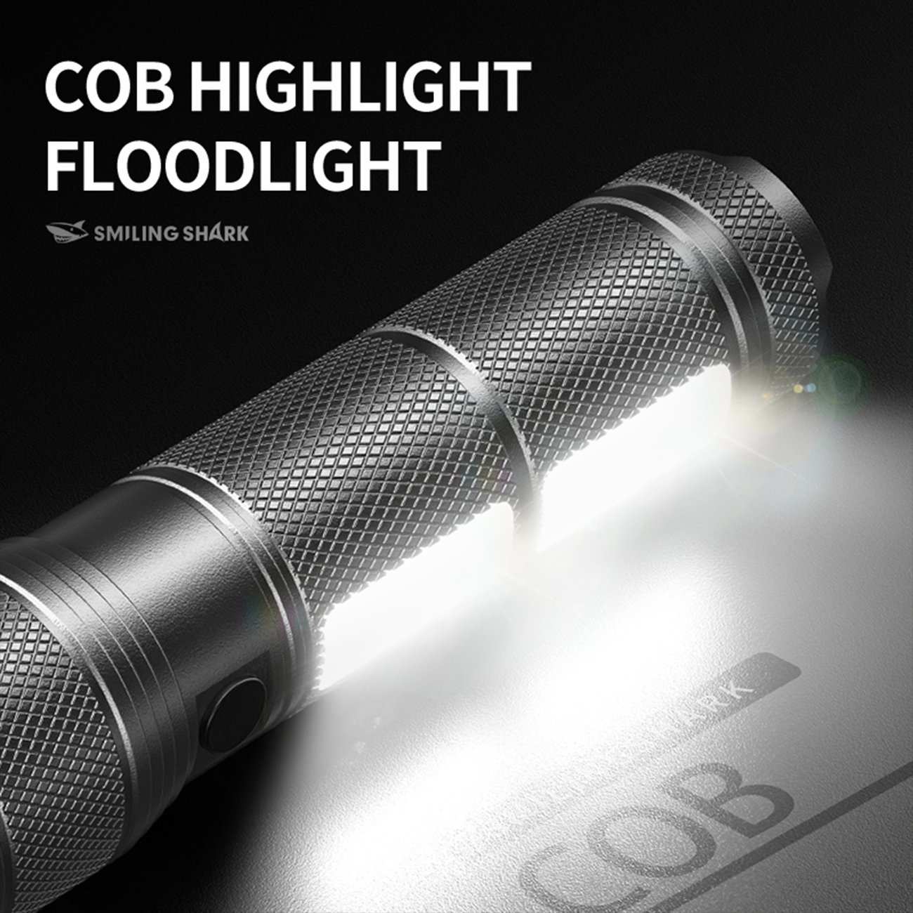 چراغ قوه دیجیتالی شارژی ضدآب و پاوربانک اسمایلینگ شارک SD-5299