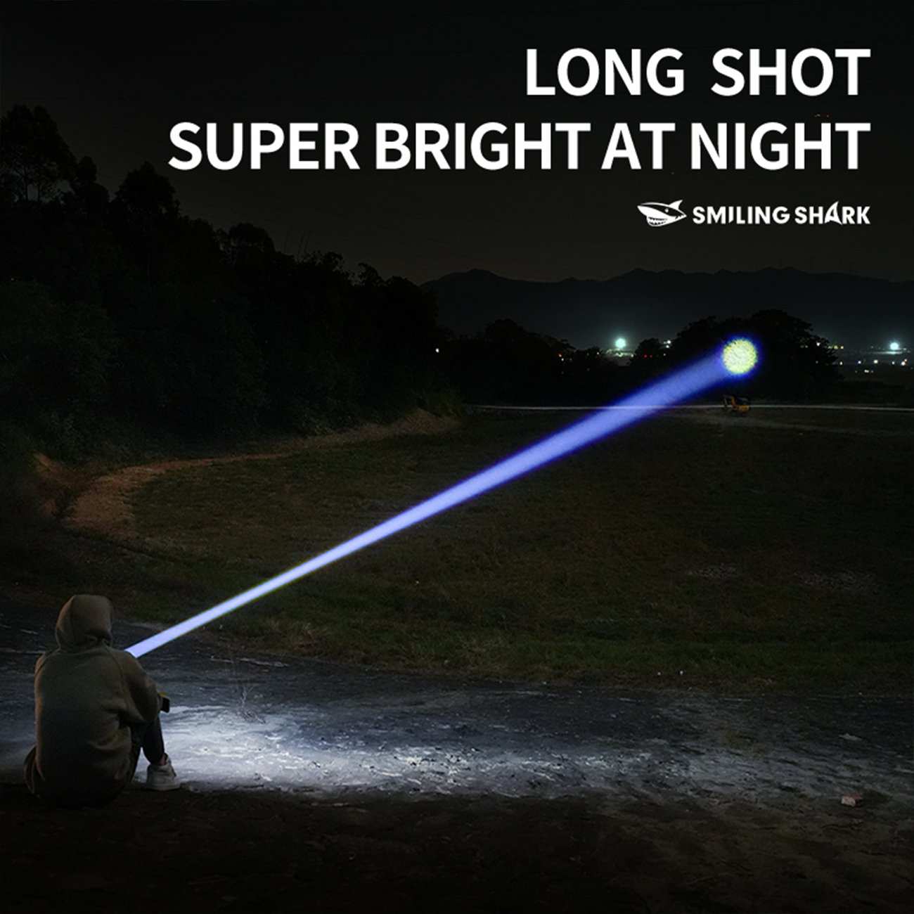 چراغ قوه دیجیتالی شارژی ضدآب و پاوربانک اسمایلینگ شارک SD-5299