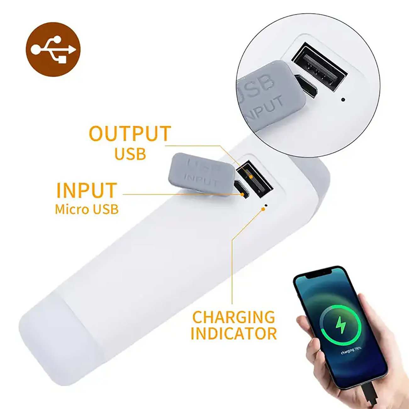 چراغ قوه و لامپ شارژی کمپینگ اسمایلینگ شارک SD-0619