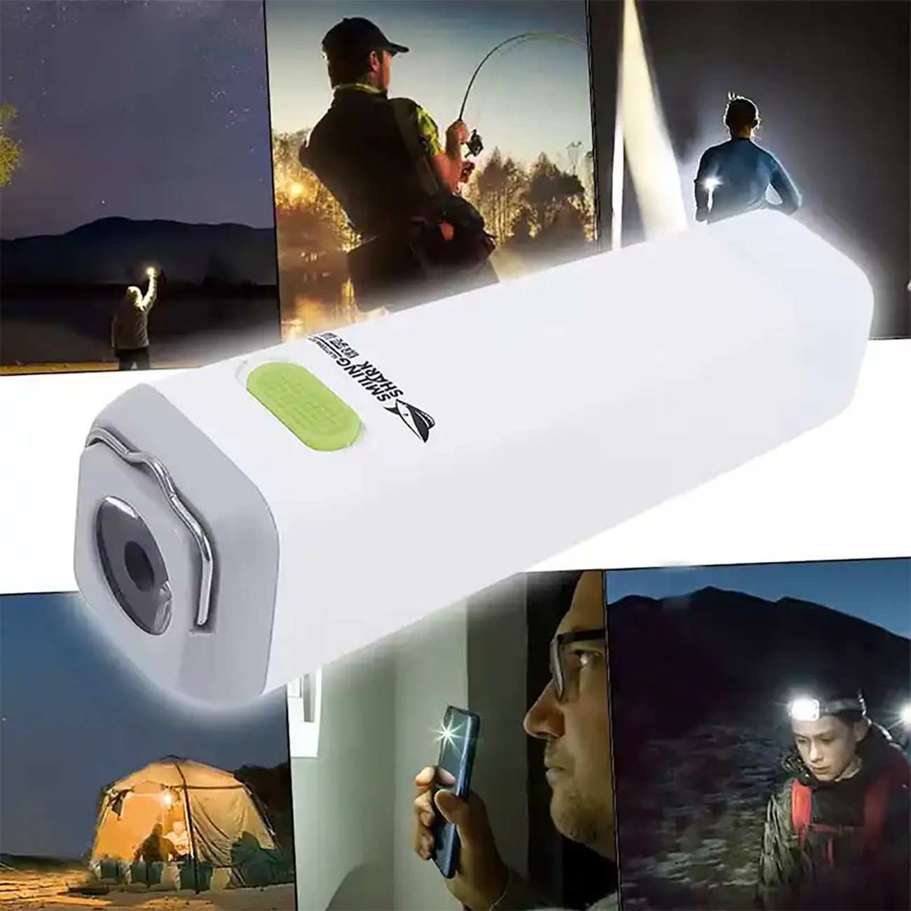 چراغ قوه و لامپ شارژی کمپینگ اسمایلینگ شارک SD-0619