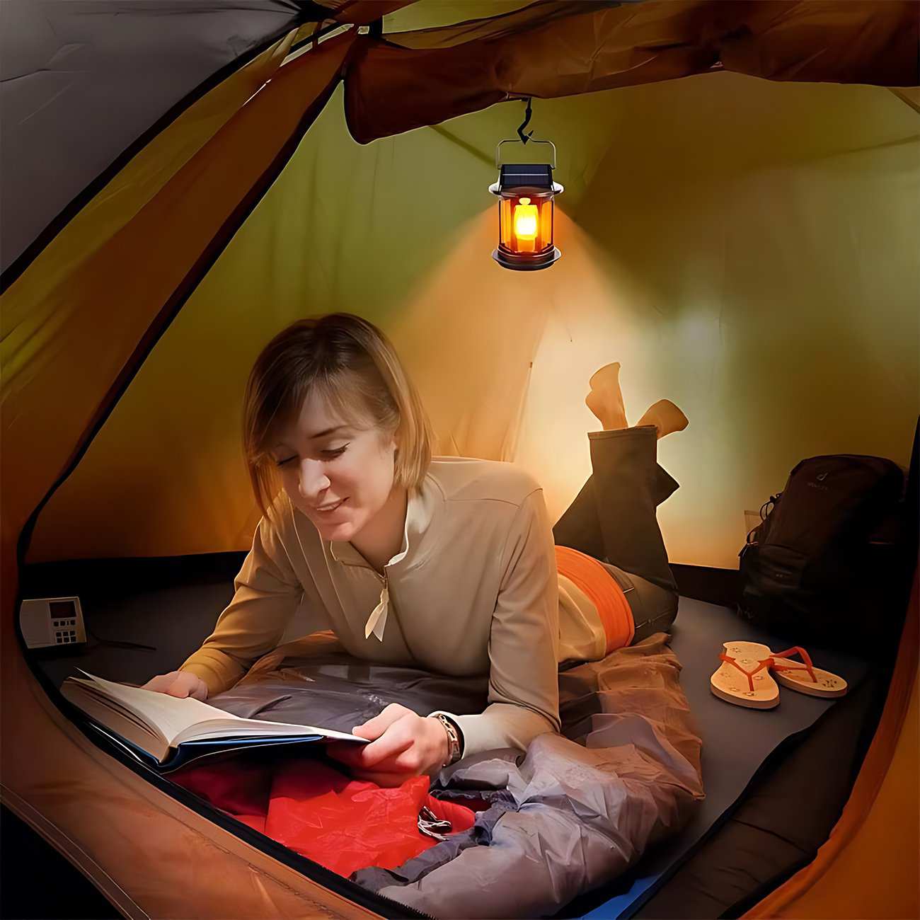 چراغ شارژی هوشمند سنسور حرکتی خورشیدی ضدآب و چراغ کمپینگ اسمایلینگ شارک LY-8286